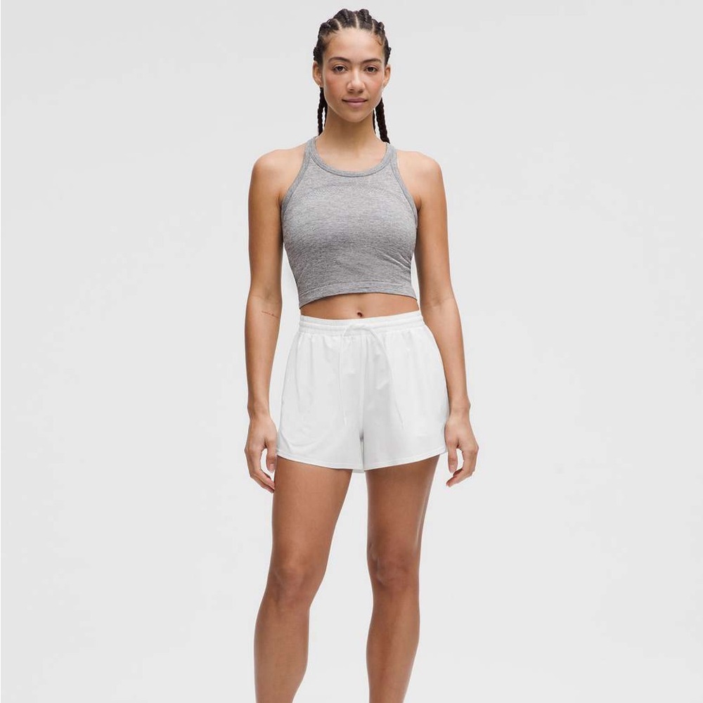 NWOT Lululemon Athletica White Pace Rival High Rise 3” Shorts 4